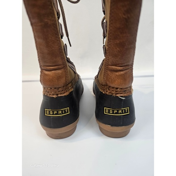 Esprit Belinda E Duck tall lace up boots sz8 women main image 4